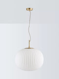 John Lewis pleated glass globe ceiling light antique brass - British product