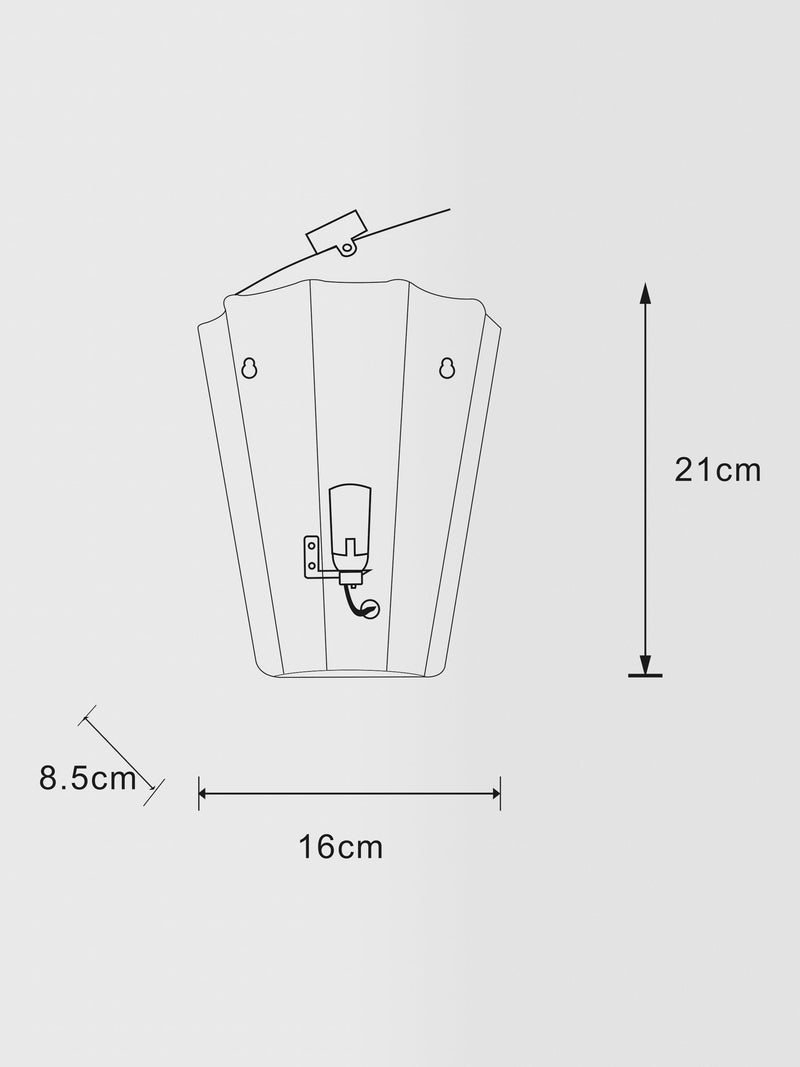 John Lewis tapered scalloped wall light white - British product