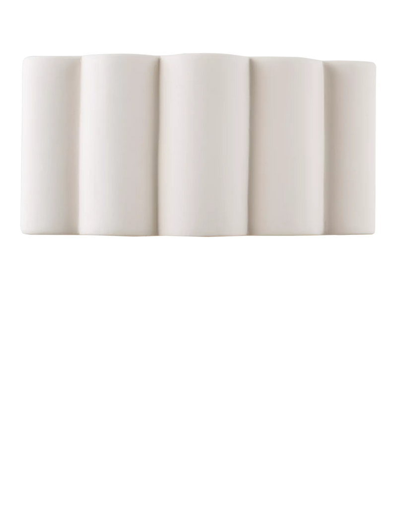 John Lewis ceramic fluted wall light, white (British brand)