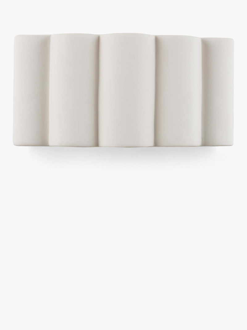 John Lewis ceramic fluted wall light, white (British brand)