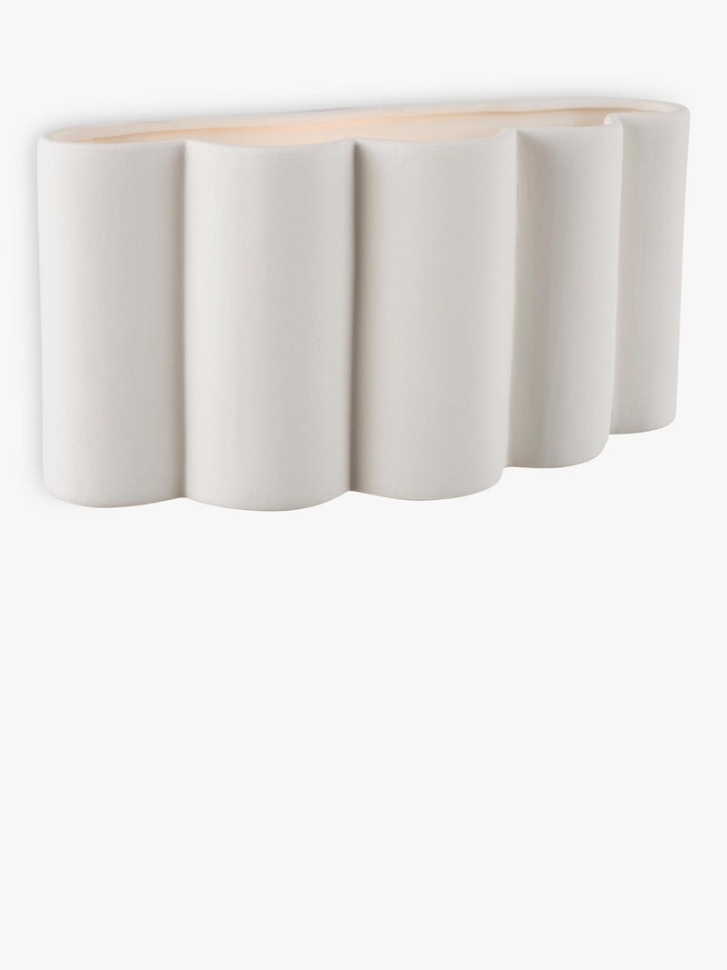 John Lewis ceramic fluted wall light, white (British brand)