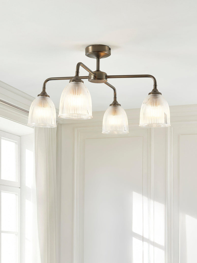 John Lewis Saltern semi flush ceiling light in pewter (British brand)