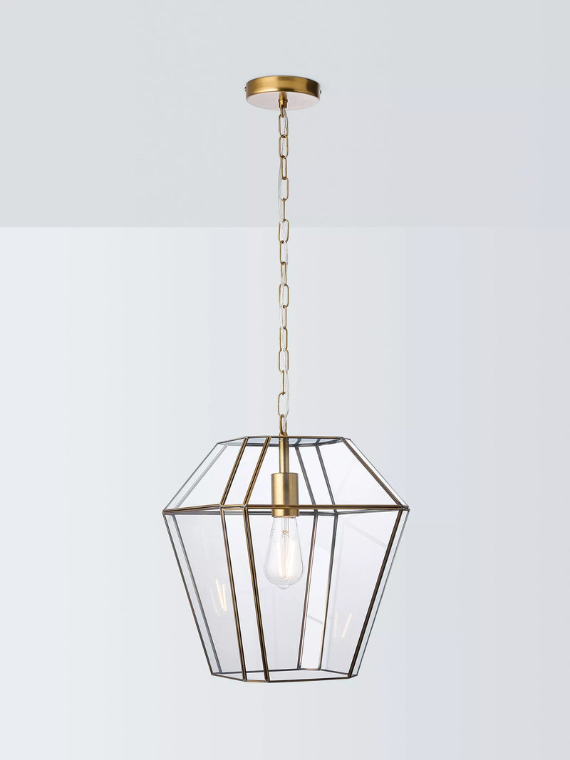 John Lewis lantern pendant ceiling light antique brass imported from the UK