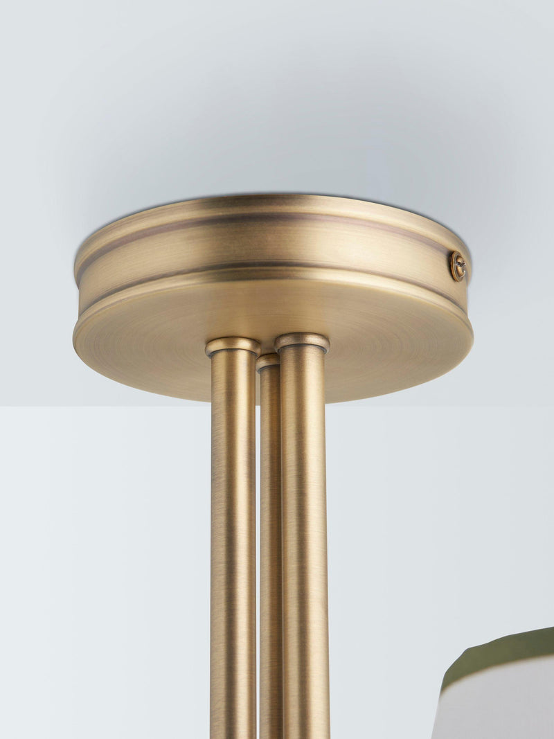 John Lewis Trevelyan ceiling light antique brass and avocado (British brand)