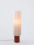 John Lewis floor lamp with ceramic base and natural linen shade (British brand)