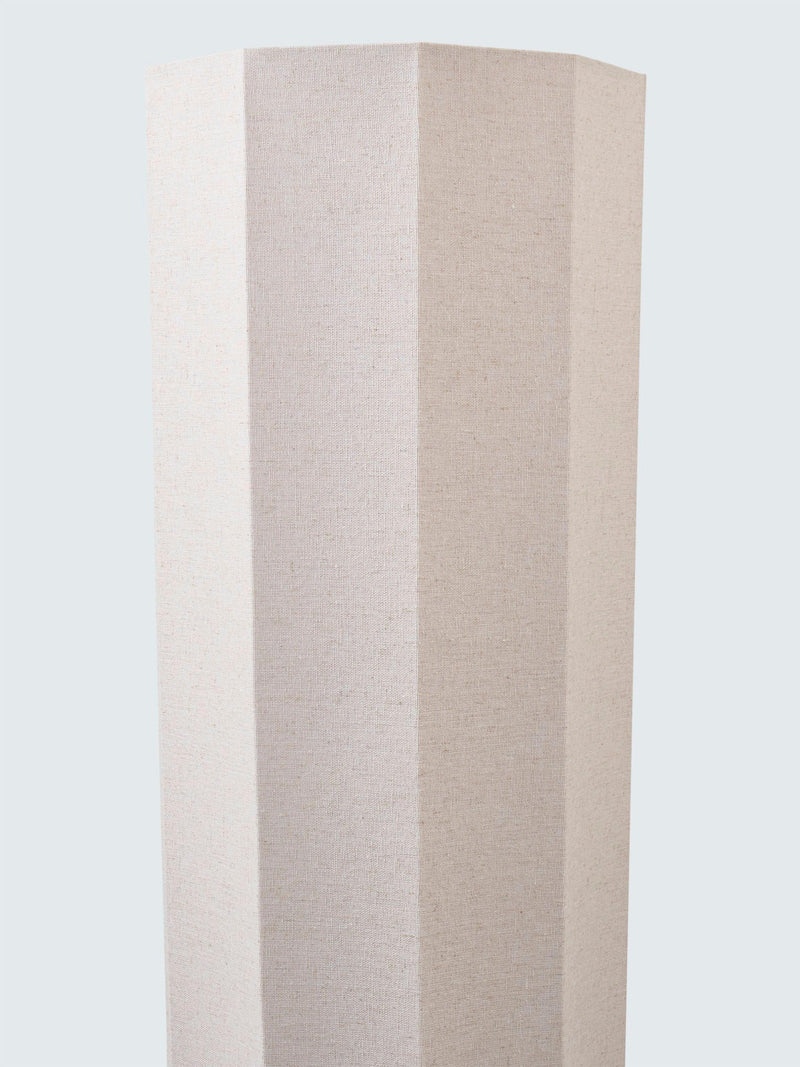 John Lewis floor lamp with ceramic base and natural linen shade (British brand)