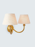 John Lewis double arm wall light aged brass, imported from the UK