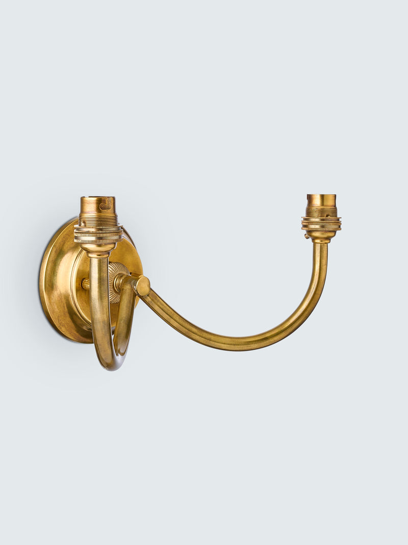 John Lewis double arm wall light aged brass, imported from the UK
