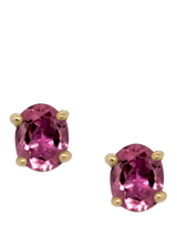 John Lewis E.W Adams 9ct Yellow Gold Pink Tourmaline Stud Earrings- Buy online at McGrocer