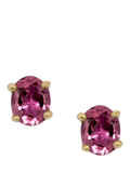 E.W Adams pink tourmaline stud earrings 9ct gold (British brand)