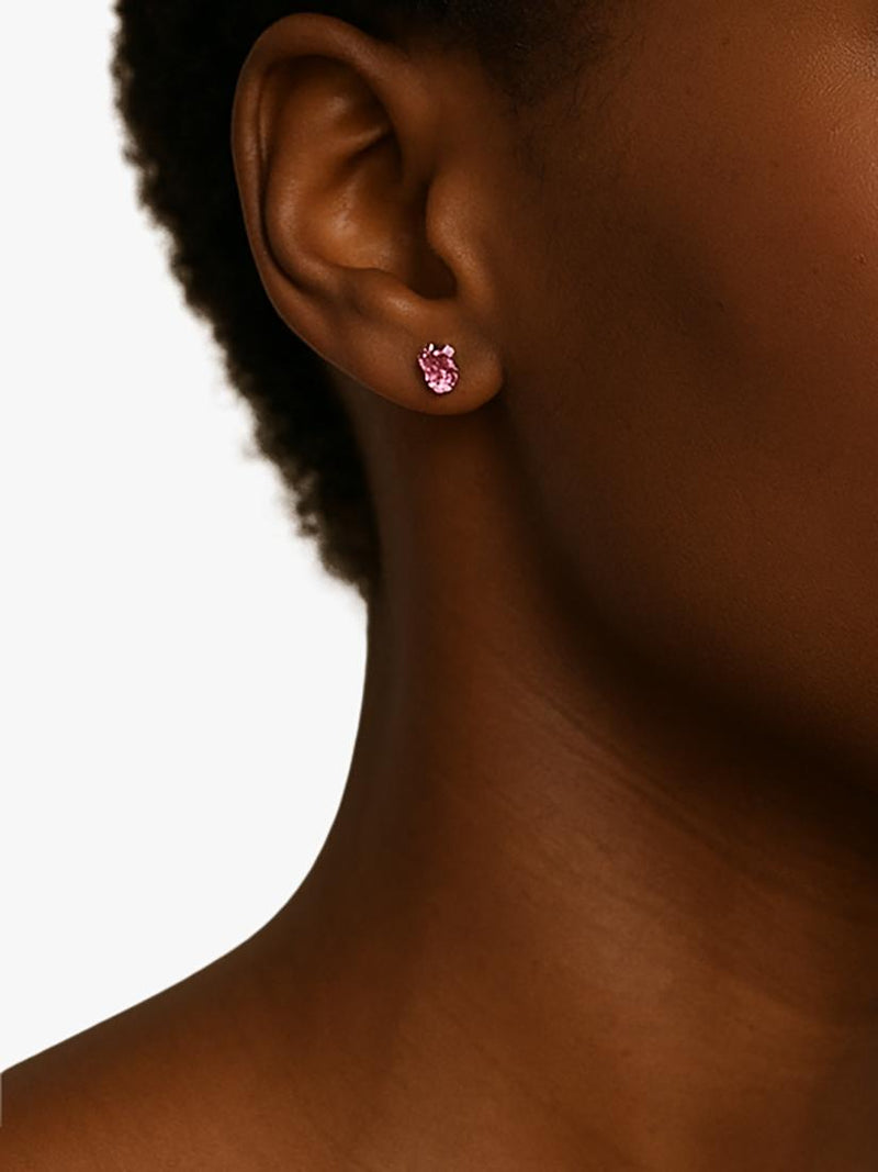 E.W Adams pink tourmaline stud earrings 9ct gold (British brand)