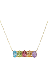 John Lewis E.W Adams 9ct Yellow Gold 5 Oval Stone Necklace- Buy online at McGrocer