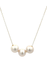John Lewis E.W Adams 9ct Yellow Gold Triple Pearl Necklace 40-45cm- Buy online at McGrocer