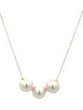 E.W Adams triple pearl necklace 9ct yellow gold 40-45cm, UK version