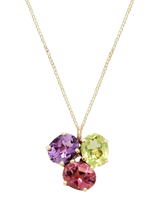 John Lewis E.W Adams 9ct Yellow Gold Peridot, Amethyst and Tourmaline Pendant Necklace- Buy online at McGrocer