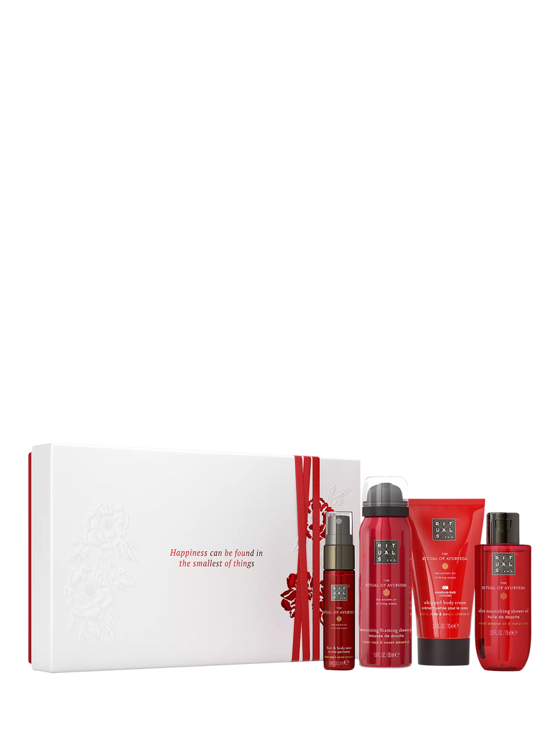 Rituals Ayurveda bodycare gift set with Indian rose and sweet almond oil, UK version