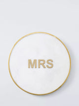 John Lewis John Lewis White Marble Brass Mrs Round Coaster- Buy online at McGrocer