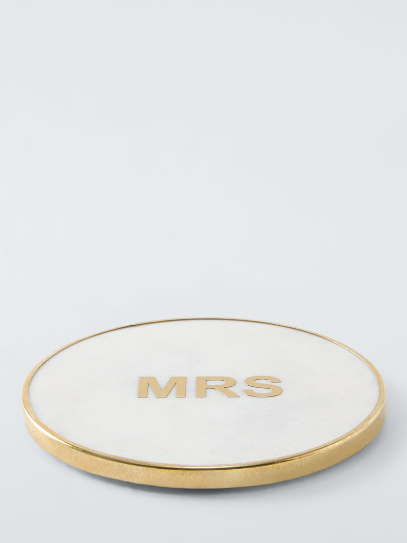 John Lewis white marble brass Mrs coaster, imported from the UK