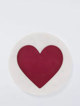 John Lewis John Lewis White Marble Red Heart Round Coaster- Buy online at McGrocer