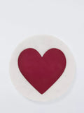 John Lewis white marble red heart round coaster - British product