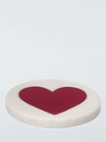 John Lewis white marble red heart round coaster - British product