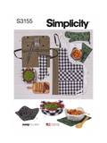 Simplicity S3155 sewing pattern for outdoor grill accessories, UK version