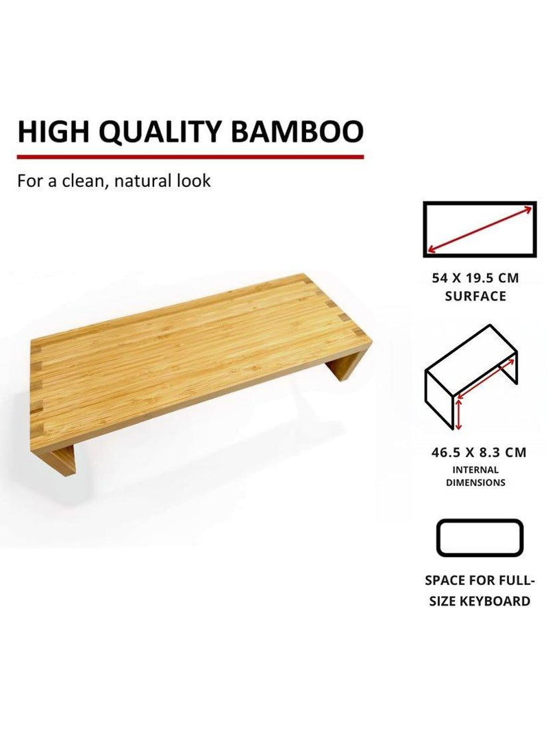 Osco natural bamboo monitor shelf 50cm (British brand)