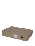 Osco faux leather box file light taupe, UK version