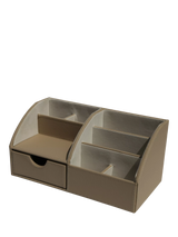 John Lewis Osco Faux Leather Desk Organiser Light Taupe- Buy online at McGrocer