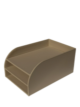 John Lewis Osco Faux Leather 3-Tier Letter Tray, Light Taupe- Buy online at McGrocer
