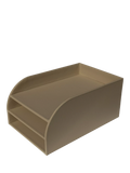 Osco faux leather 3-tier letter tray light taupe, UK version