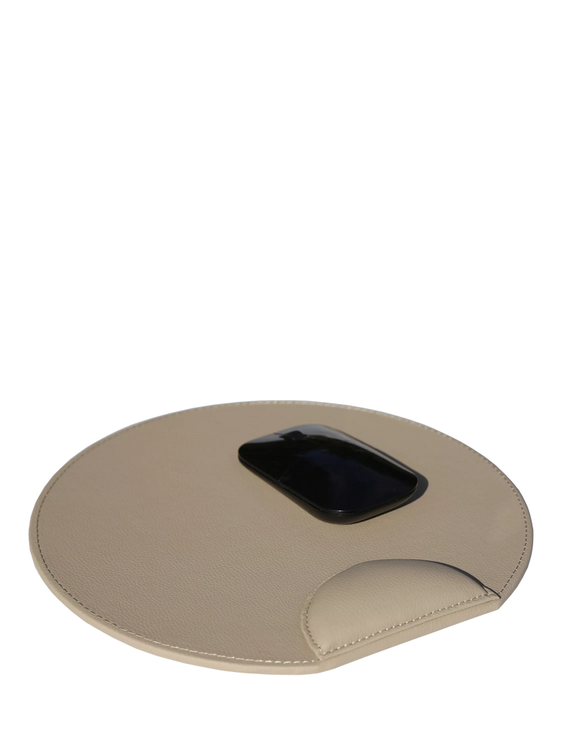 Osco faux leather mouse pad light taupe, imported from the UK