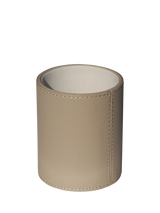John Lewis Osco Faux Leather Pen Pot, Light Taupe- Buy online at McGrocer