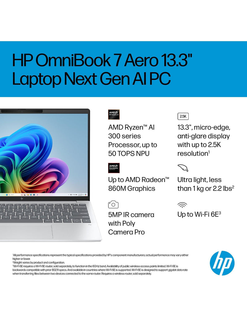 HP OmniBook 7 Aero laptop 13.3-inch, UK version