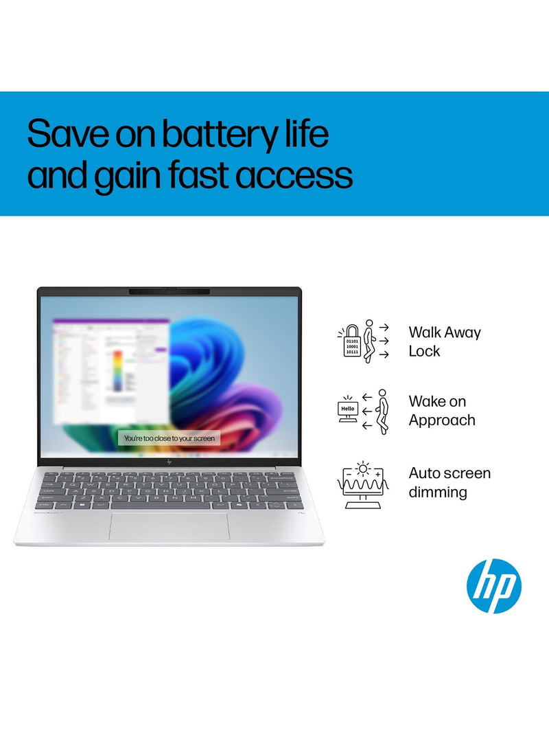 HP OmniBook 7 Aero laptop in Glacier Silver - British product