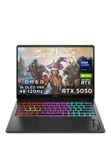 John Lewis HP OMEN Transcend 14-inch Gaming Laptop, Intel Core Ultra 7, RTX 5050, 16GB RAM, 1TB SSD, 3K OLED, Shadow Black- Buy online at McGrocer