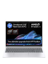John Lewis HP OmniBook 5 Copilot+ PC Laptop, AMD Ryzen AI 5, 16GB RAM, 1TB SSD, 16-inch 2K Display- Buy online at McGrocer