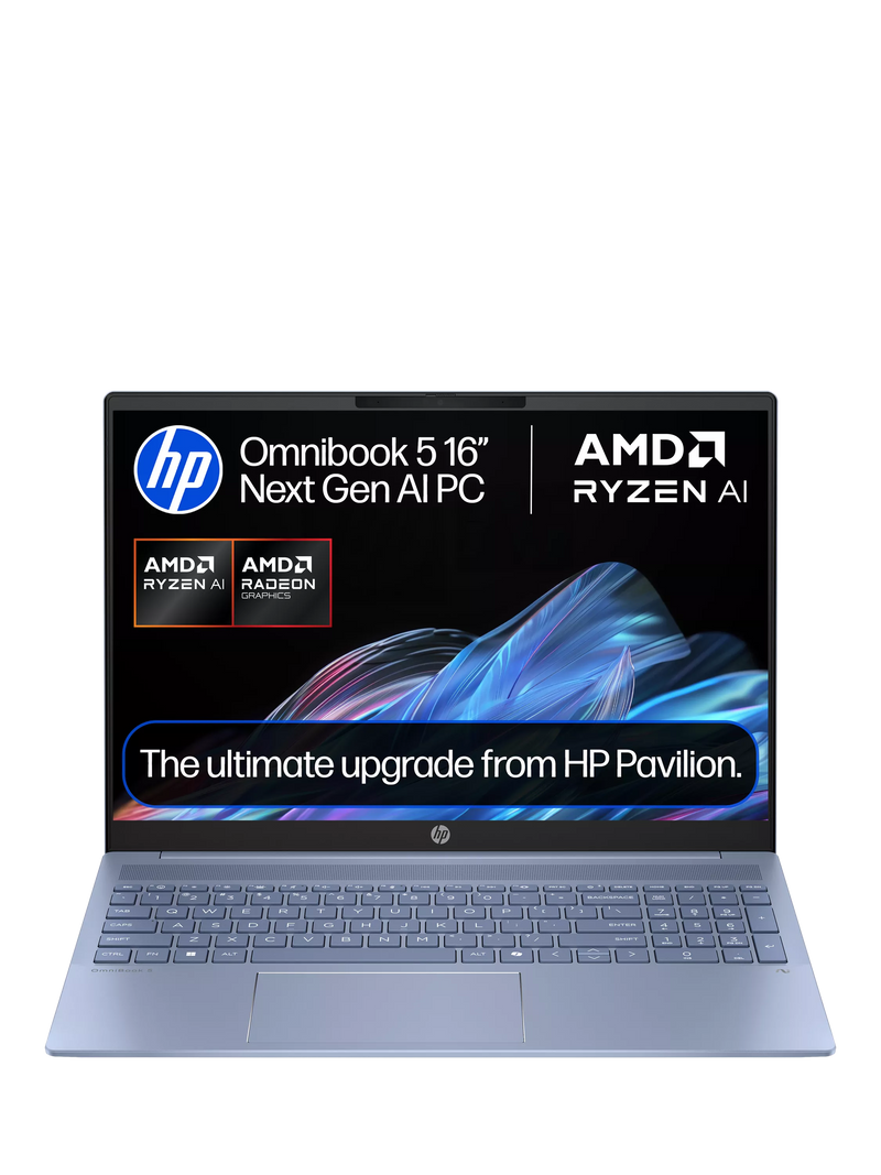 HP OmniBook 5 laptop 16-inch 2K Sky Blue, UK version