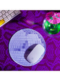 Mustard disco ball mouse mat silver 21cm, imported from the UK