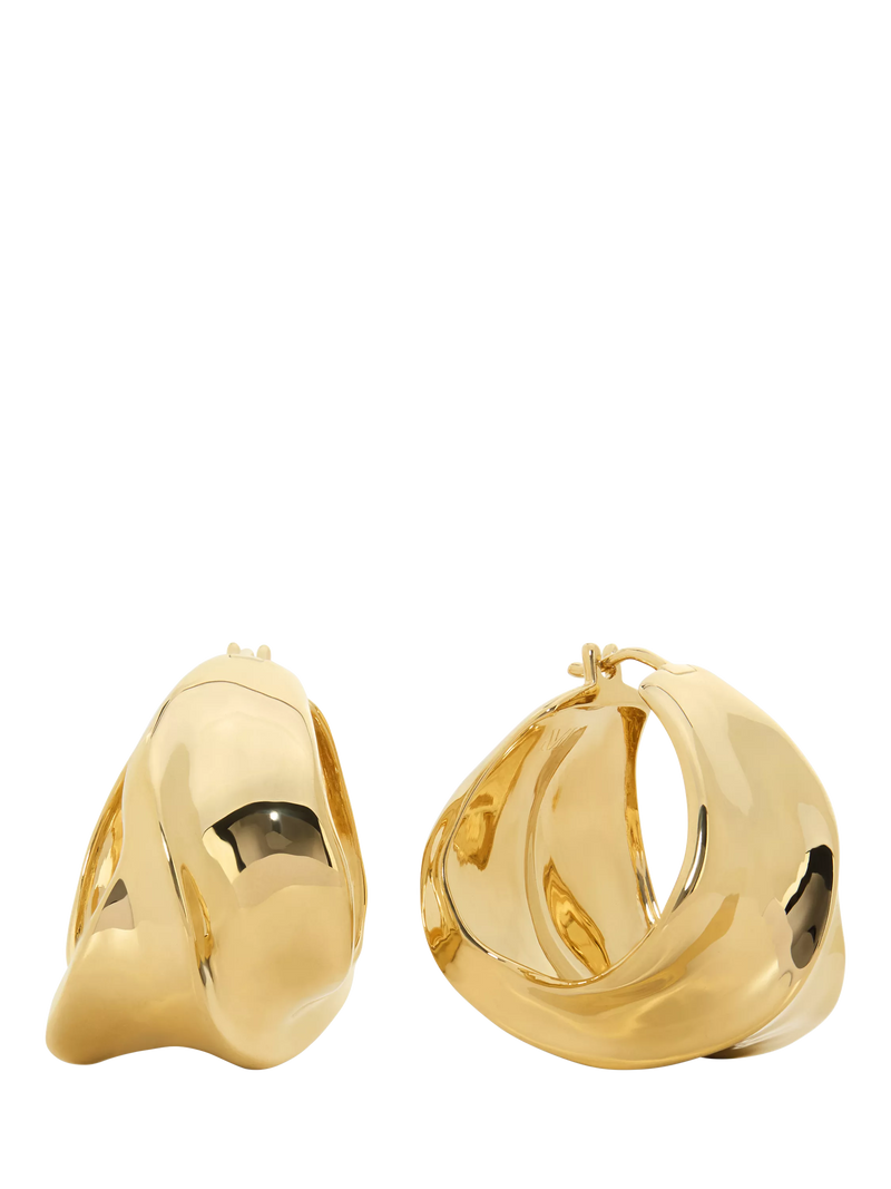 Monica Vinader Nomad Bold Medium Hoop Earrings in gold, UK version