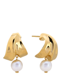 Monica Vinader Small Nomade Pearl earrings gold (British brand)