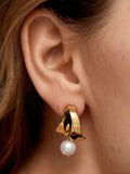 Monica Vinader Small Nomade Pearl earrings gold (British brand)