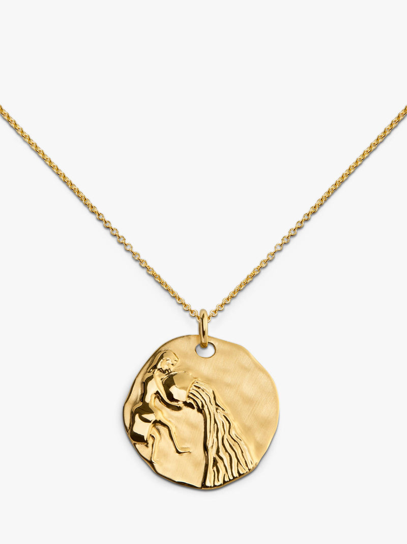 Monica Vinader gold zodiac pendant necklace, UK version