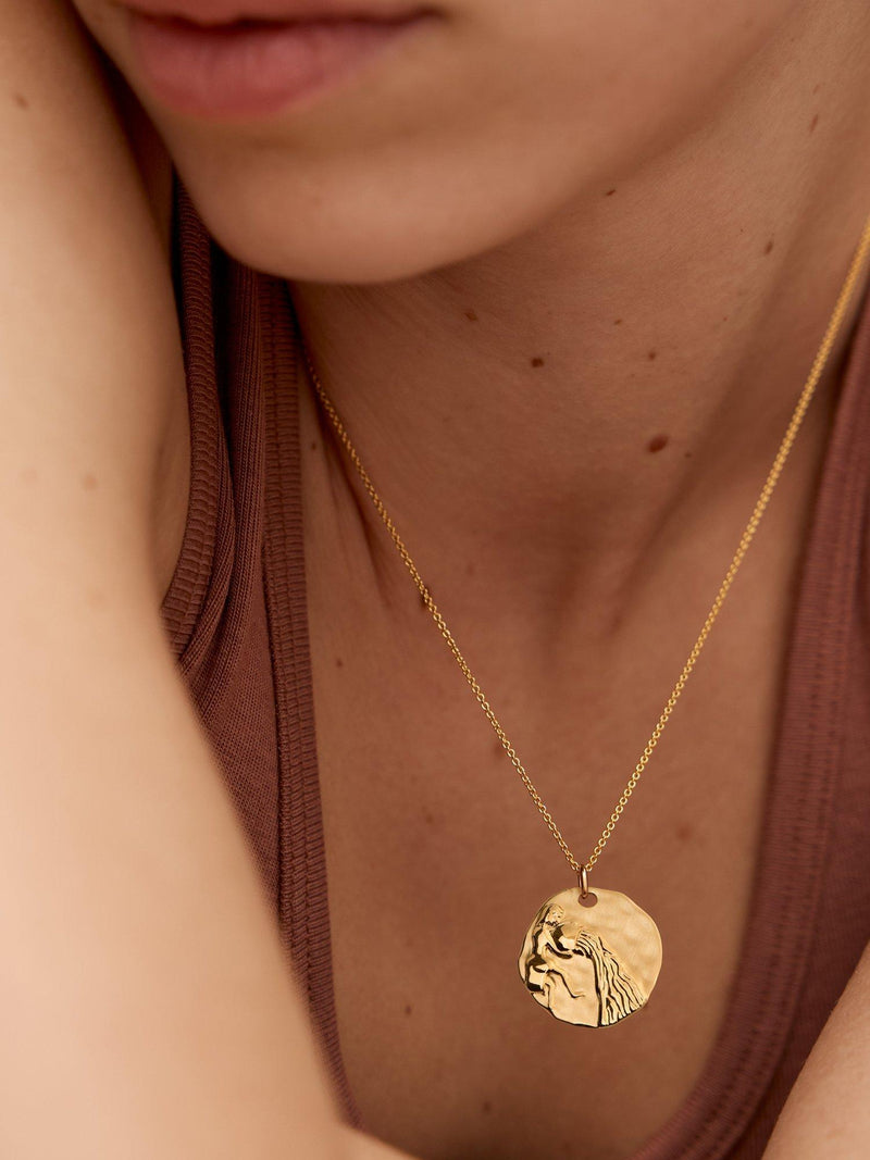 Monica Vinader gold zodiac pendant necklace, UK version