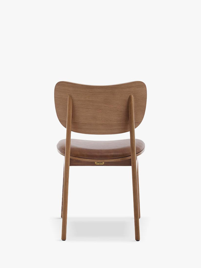 Swyft oak maple leather dining chair set of 2 (British brand)
