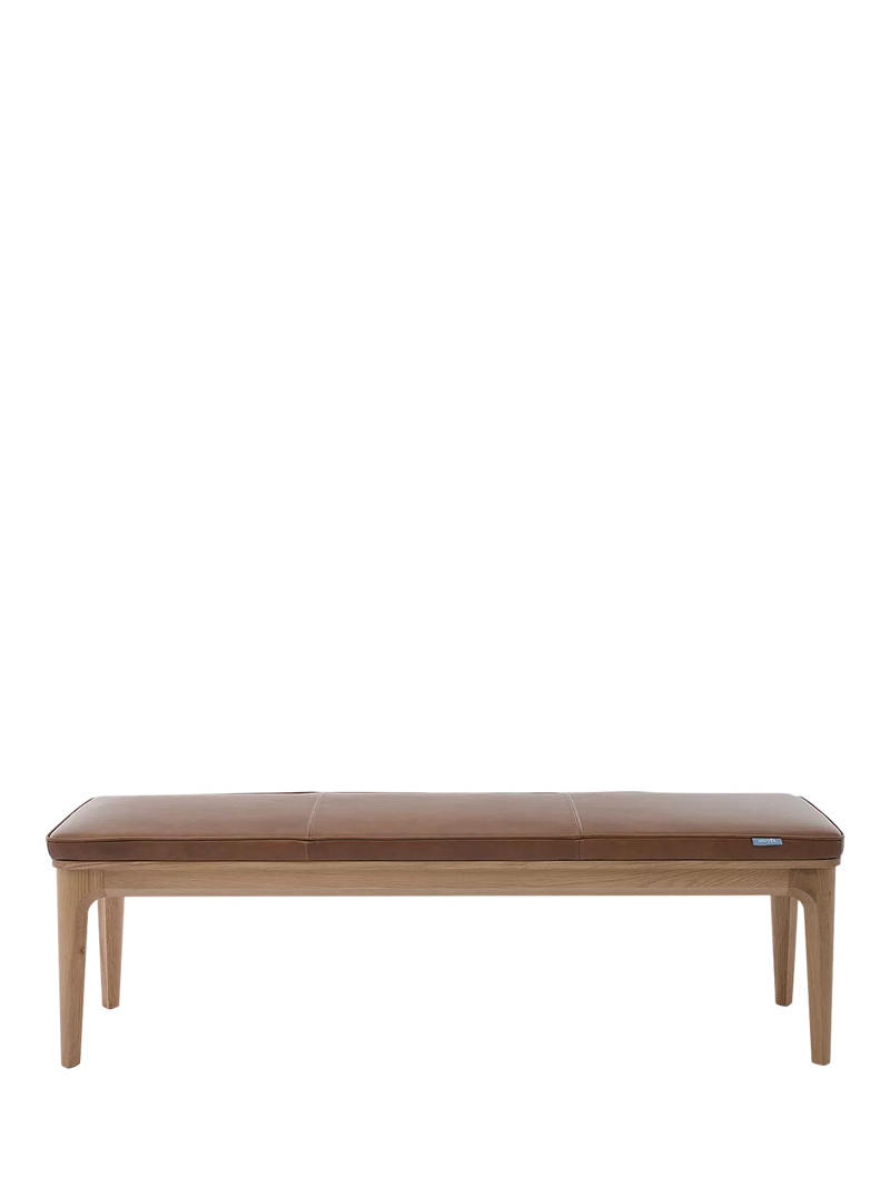 Swyft Dining Bench Oak/Maple Leather 140cm (British brand)