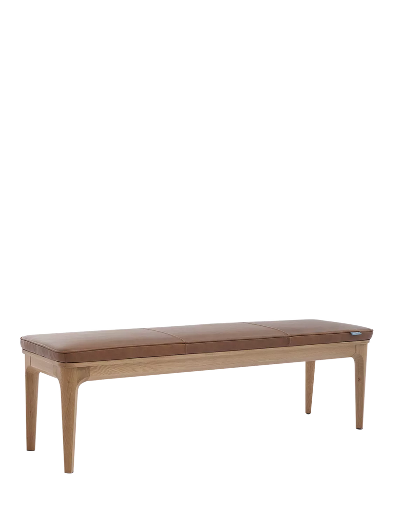 Swyft Dining Bench Oak/Maple Leather 140cm (British brand)