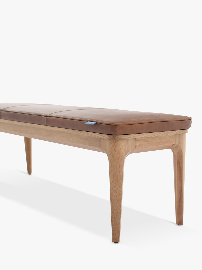 Swyft Dining Bench Oak/Maple Leather 140cm (British brand)