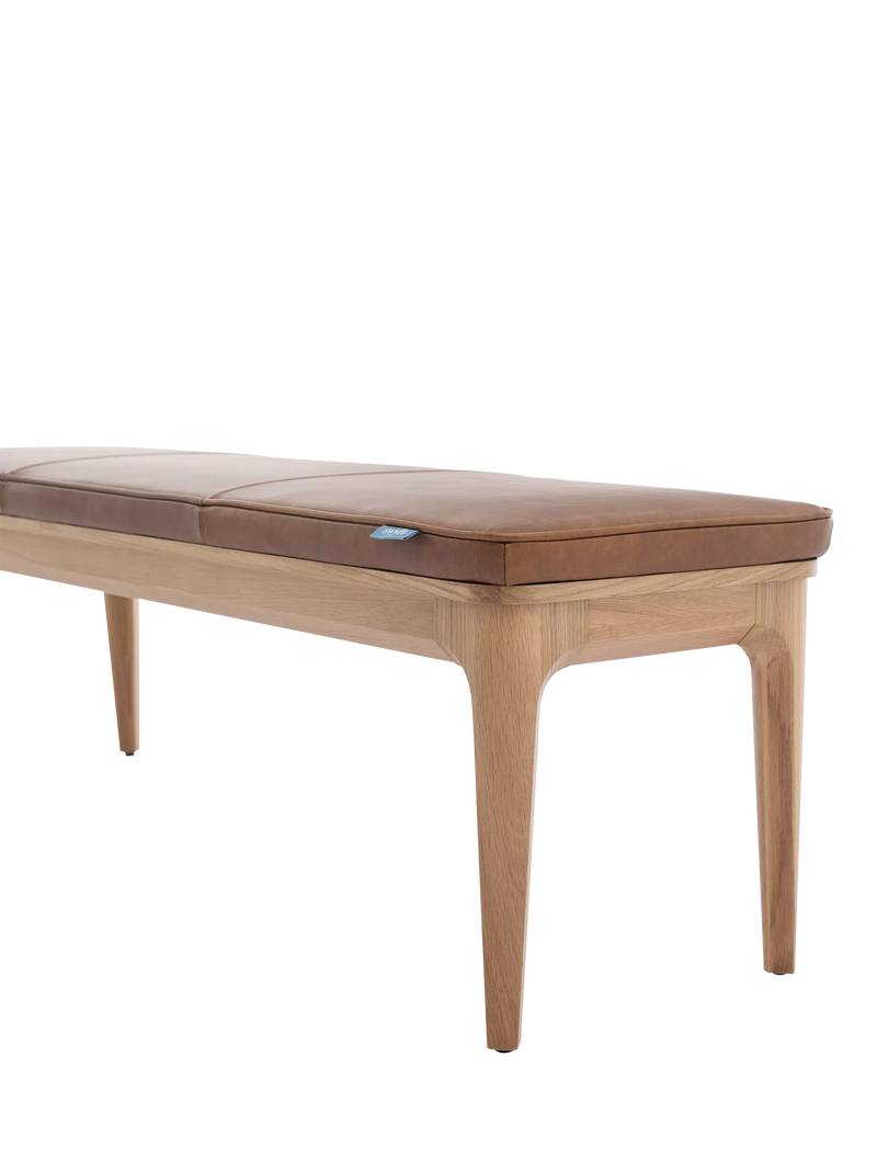 Swyft Dining Bench Oak/Maple Leather 140cm (British brand)