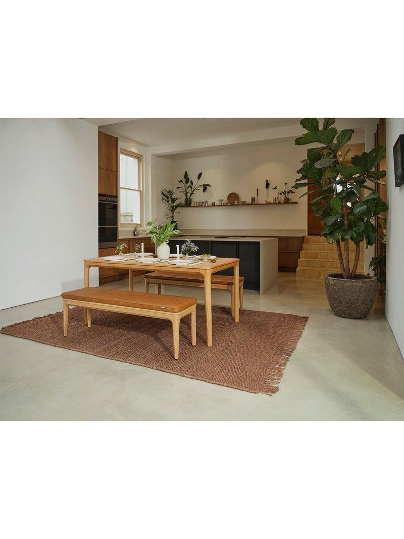 Swyft Dining Bench Oak/Maple Leather 140cm (British brand)